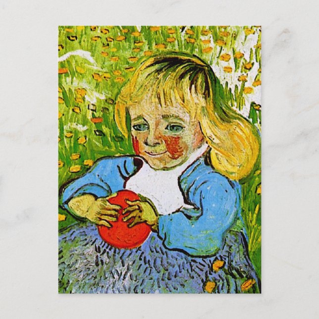 Carte Postale Enfant avec Orange Van Gogh Art (Devant)