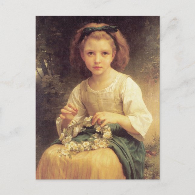 Carte Postale Enfant Braiding Crown par Bouguereau (Devant)