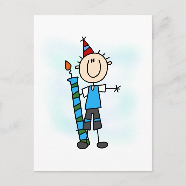 Carte Postale Enfant d'anniversaire avec T-shirts et cadeaux à l (Devant)