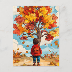 Carte Postale Enfant d'automne