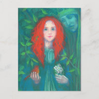 Enfant de la forêt, fille aux cheveux rouges, tein
