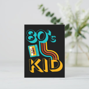 CARTE POSTALE ENFANT DES ANNÉES 80 - AMATEURS DE CASSETTE