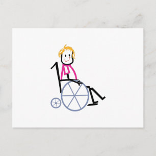Carte Postale Enfant en fauteuil roulant