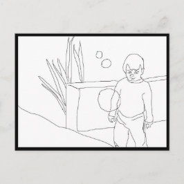 Carte postale - Enfant et bulles