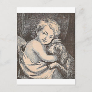 Carte Postale Enfant et chien