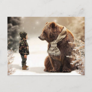 Carte Postale Enfant et ours