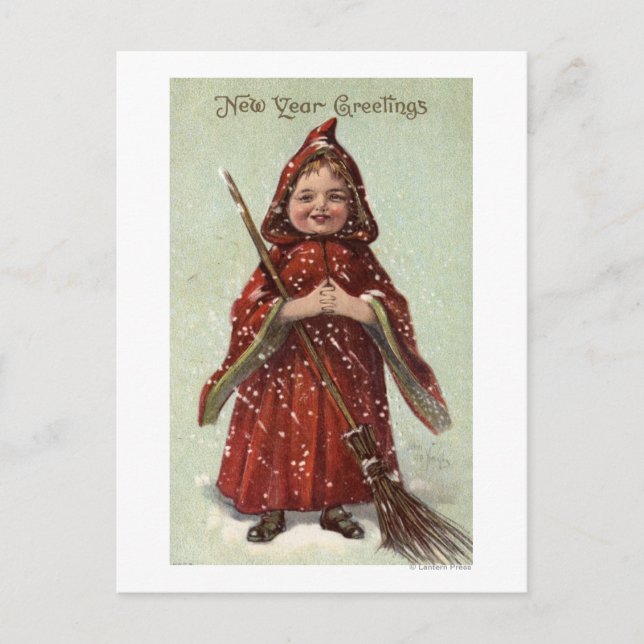Carte Postale Enfant habillé en rouge (Devant)