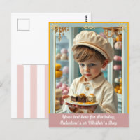 Enfant mignon avec divers bonbons faits main sur m