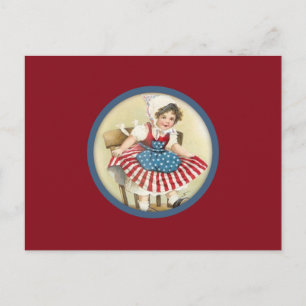 Carte postale enfant patriotique vintage