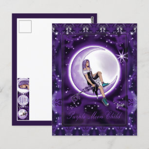 Carte postale enfant Purple Moon