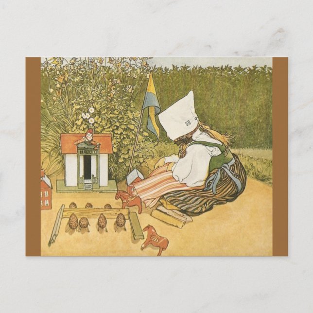 Carte Postale Enfant suédois avec jouets (Devant)