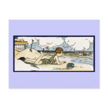 Enfant sur la plage Art Vintage
