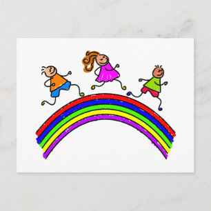 Carte Postale Enfants arc-en-ciel