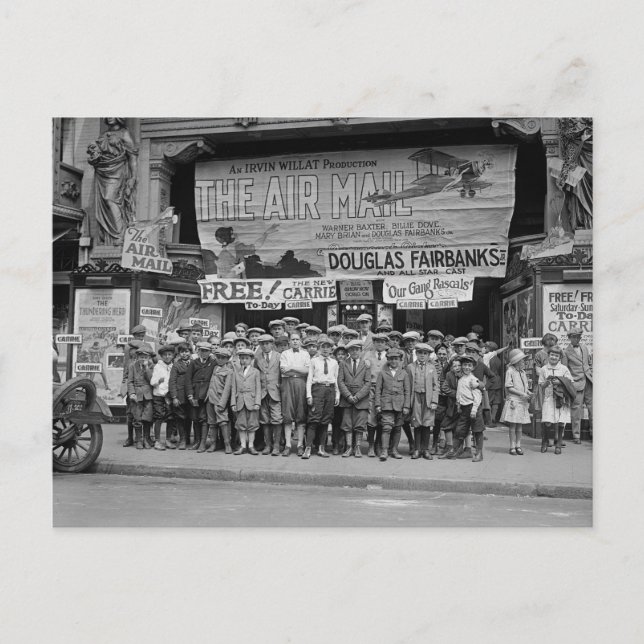 Carte Postale Enfants au cinéma, 1925 (Devant)