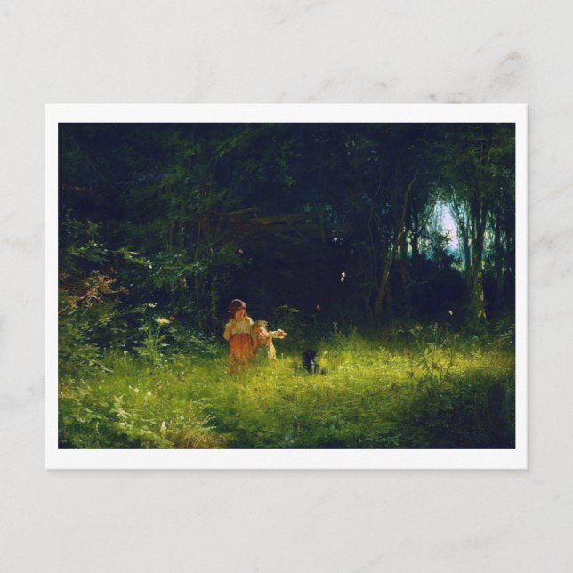 Carte Postale Enfants dans la forêt, Ivan Kramskoi (Devant)