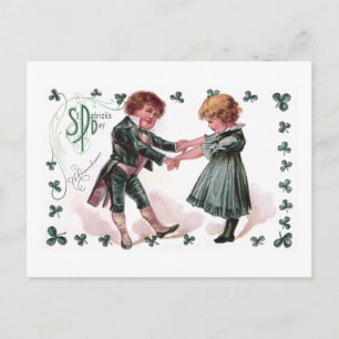Carte Postale Enfants dansent le jour de la Saint Patrick
