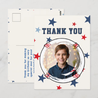 Carte Postale Enfants de baseball Stars Anniversaire Merci Photo