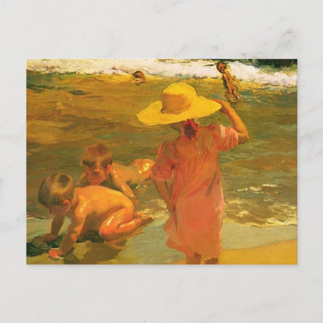 Carte Postale Enfants en bord de mer - Joaquín Sorolla (Devant)