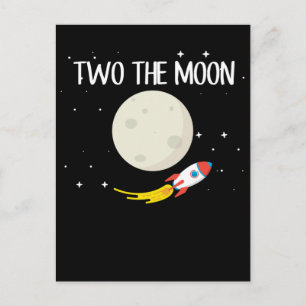 Carte Postale Enfants Fusée Lune 2e Anniversaire Astronaute 2 An