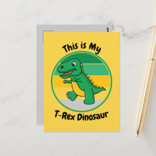Carte Postale Enfants Halloween Dinosaure Ceci est Mon T-Rex Din