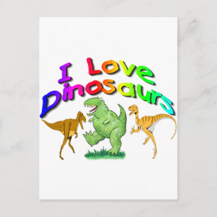 Carte Postale Enfants "I Love Dinosaures" cadeaux