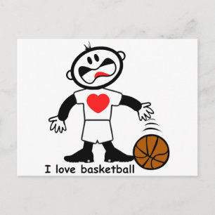 Carte Postale Enfants J'Aime Basketball
