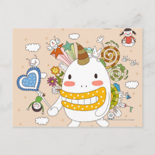 Carte Postale Enfants jouant avec le monstre