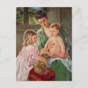 Carte Postale Enfants jouant avec un chien par Mary Cassatt