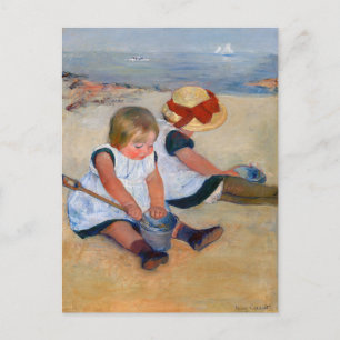 Carte Postale Enfants jouant sur la plage