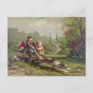 Carte Postale Enfants jouant vintage