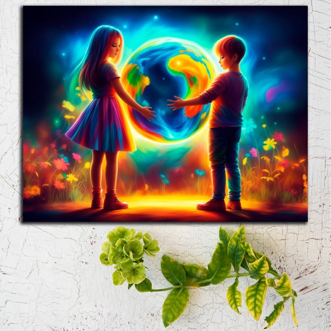 Carte Postale Enfants jours des terres Nature de l'environnement (Créateur téléchargé)