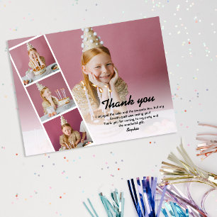 Carte Postale Enfants modernes Photo Merci pour votre anniversai