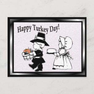 Carte Postale Enfants pèlerins Bonne Fête de la Turquie - Custom