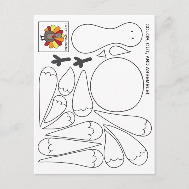 Carte postale Enfants Thanksgiving (Devant)