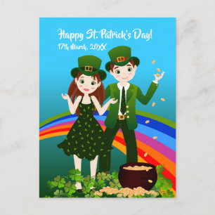 Carte Postale Enfants vêtus de tenues de la Saint Patrick
