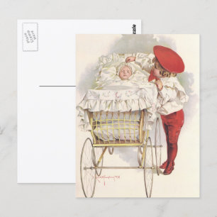 Carte Postale Enfants victoriens vintages, Enfant et bébé en Pra