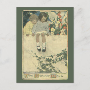 Carte Postale Enfants vintages, Garden Wall Jessie Willcox Smith