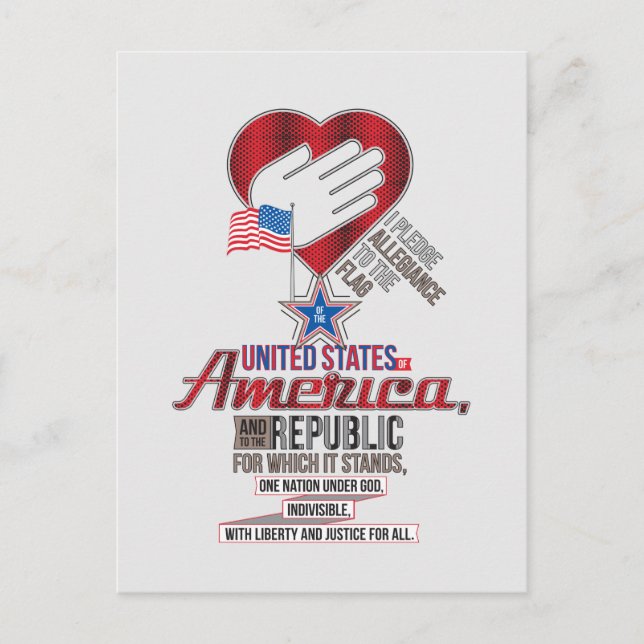 Carte Postale Engagement d'allégeance des États-Unis (Devant)