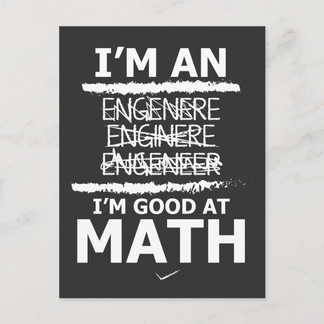 Carte Postale Enginere Engeneer Bon À Math Shirt Engineer Cadeau (Devant)