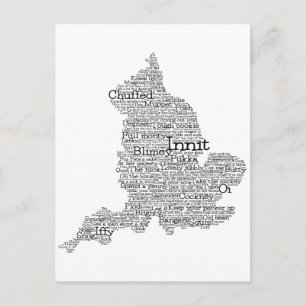 Carte postale England Slang British Word Art Map