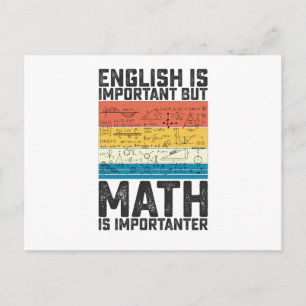 Carte Postale English Is Important But Math Is Importanter
