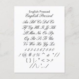 Carte Postale English Pressed