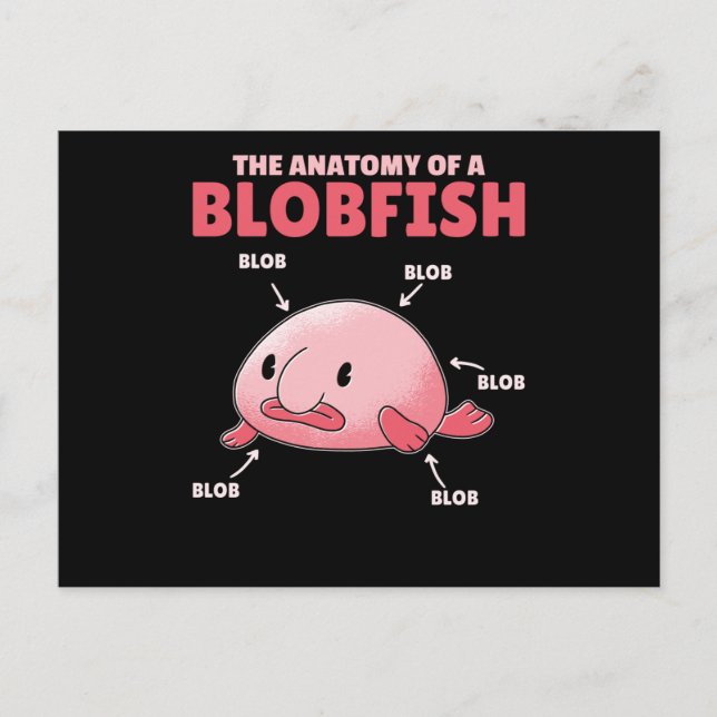 Carte Postale Énoncé De La Blobfish Anatomie De La Blobfish (Devant)