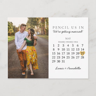 Carte Postale Enregistrer la date Calendrier Gold Heart Mai 2022