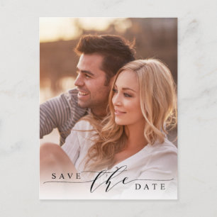 Carte Postale Enregistrer la date de mariage moderne avec photo