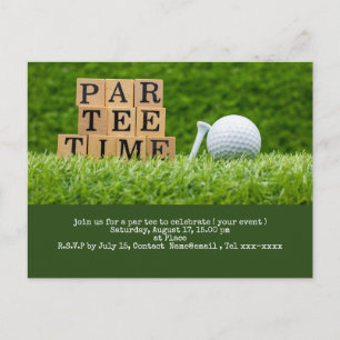 Carte Postale Enregistrer la date du golf avec balle de golf et 