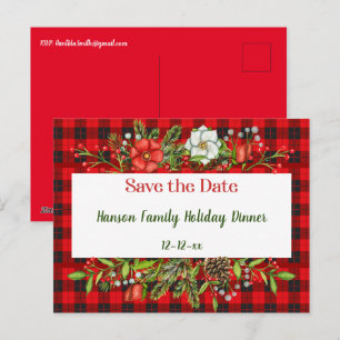 Carte Postale Enregistrer la date Famille Repas de Noël Invitati