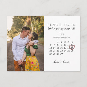 Carte Postale Enregistrer la date Juin 2021 Calendrier Mois Coeu