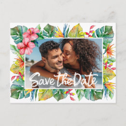 Carte Postale Enregistrer La Date Mariage Tropical