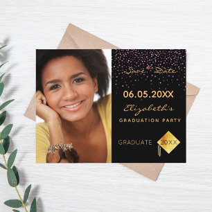 Carte Postale Enregistrer la date photo de la fête de graduation